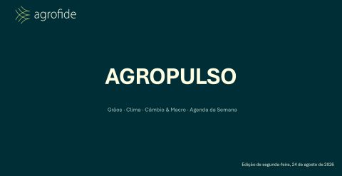 Agropulso – 24 de agosto de 2026: soja, milho, câmbio e cenário global